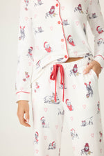 Candy Cane Lane PJ Set - White w Dogs