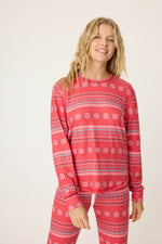 Snowflake Kisses Fair Isle Top - Red