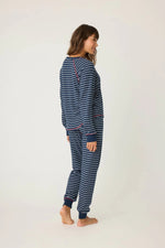 Snowflake Kisses Stripe Jam Pant- Navy