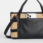 Addie Medium Trellis Bag - Chaparral Raffia/Gunmetal