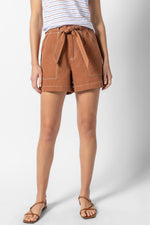 Belted Canvas Short - Bronze