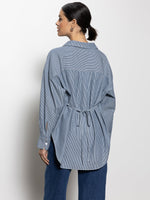 Boyfriend Tie Back Shirt - Marina