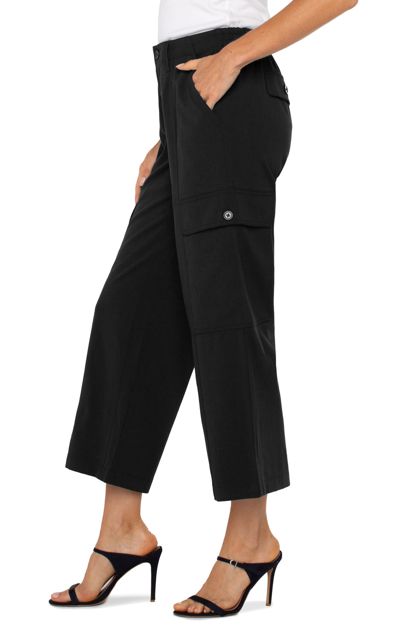 Hi-Rise Cargo Crop Straight 26" Inseam - Black