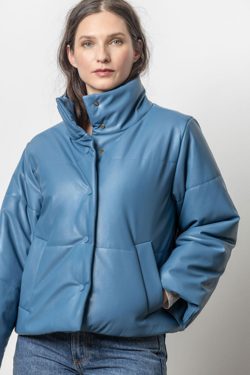 Channel Quilted Jacket - Stream Blue