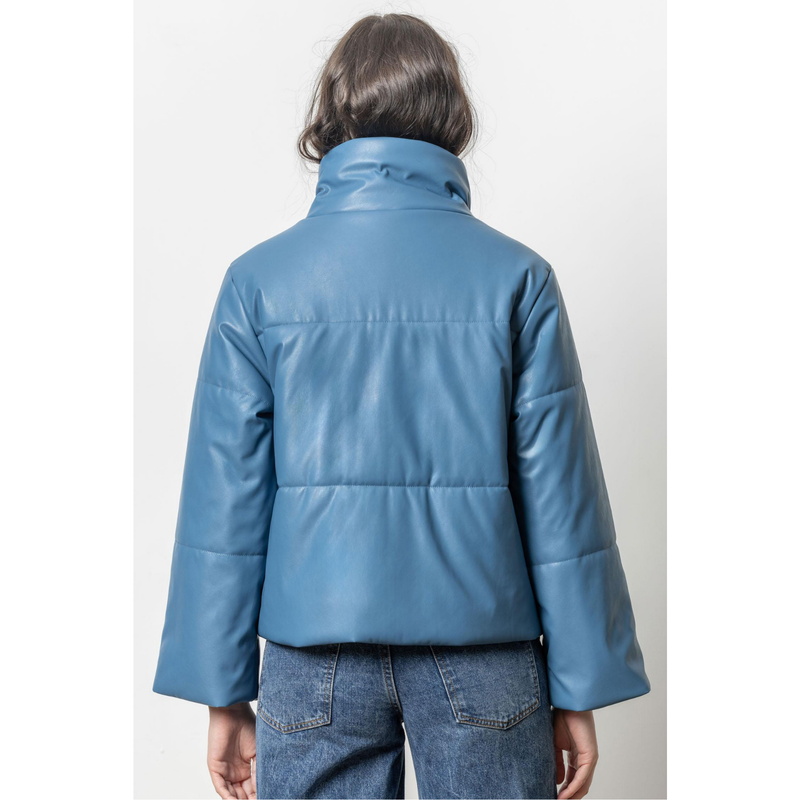 Channel Quilted Jacket - Stream Blue