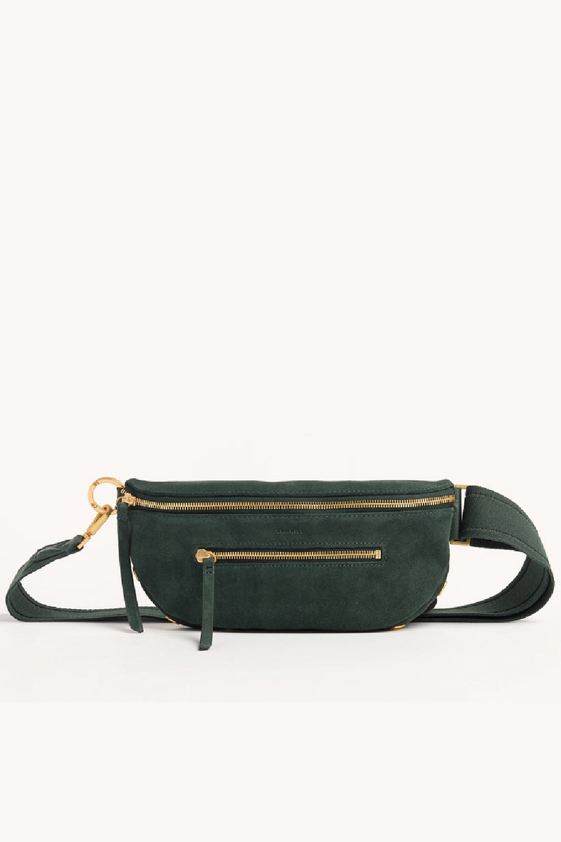 Charles Crossbody Bag - Green Room Suede/Brushed Gold