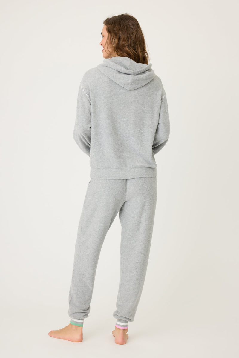 Peachy Party Court Side Hoodie - Dark Grey