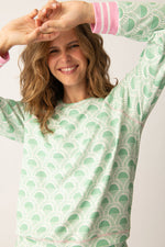 Peachy Party Court Side Long Sleeve Top - Green