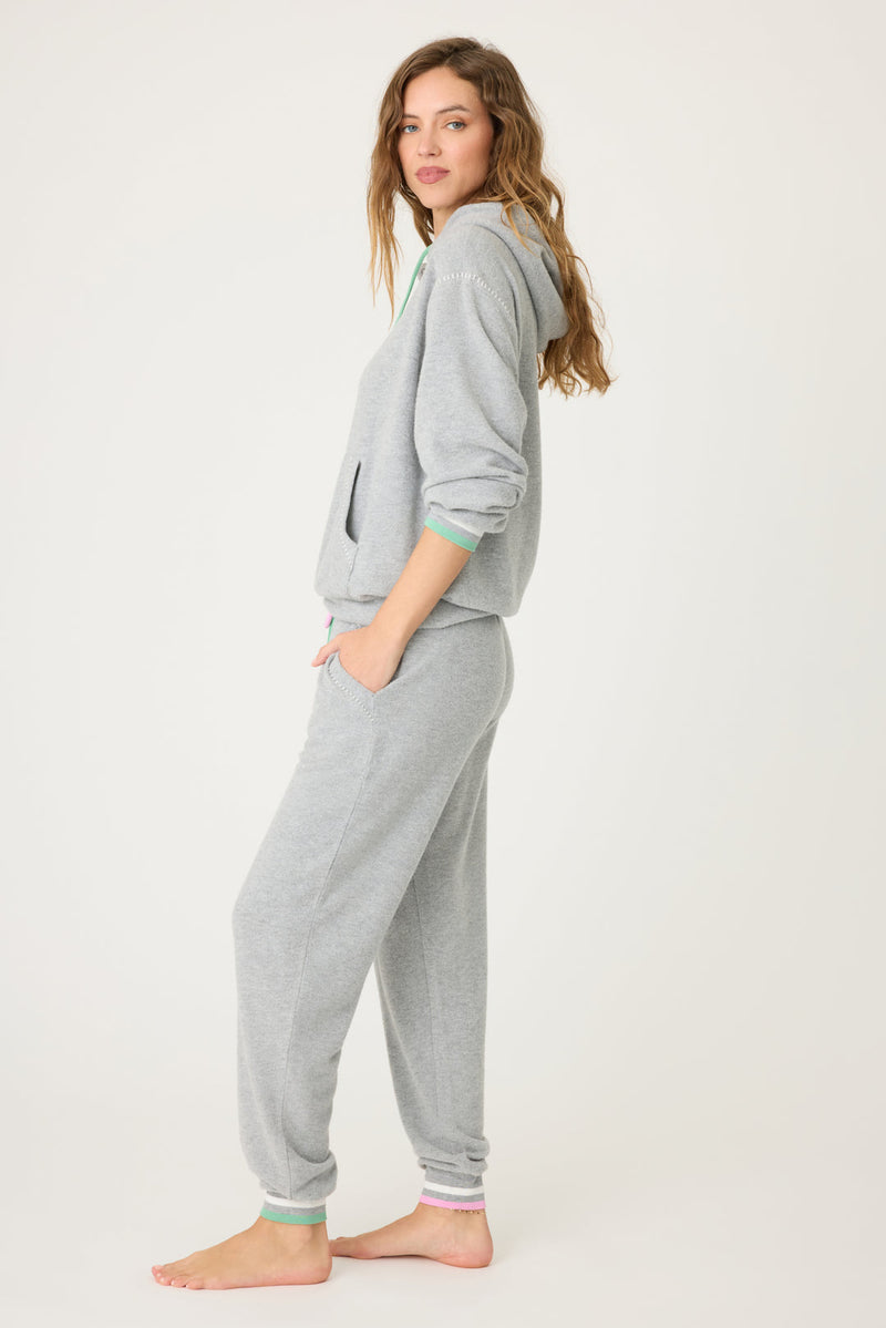 Peachy Party Court Side Band Pant - Dark Grey