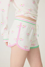 Peachy Party Court Side Shorts - Ivory