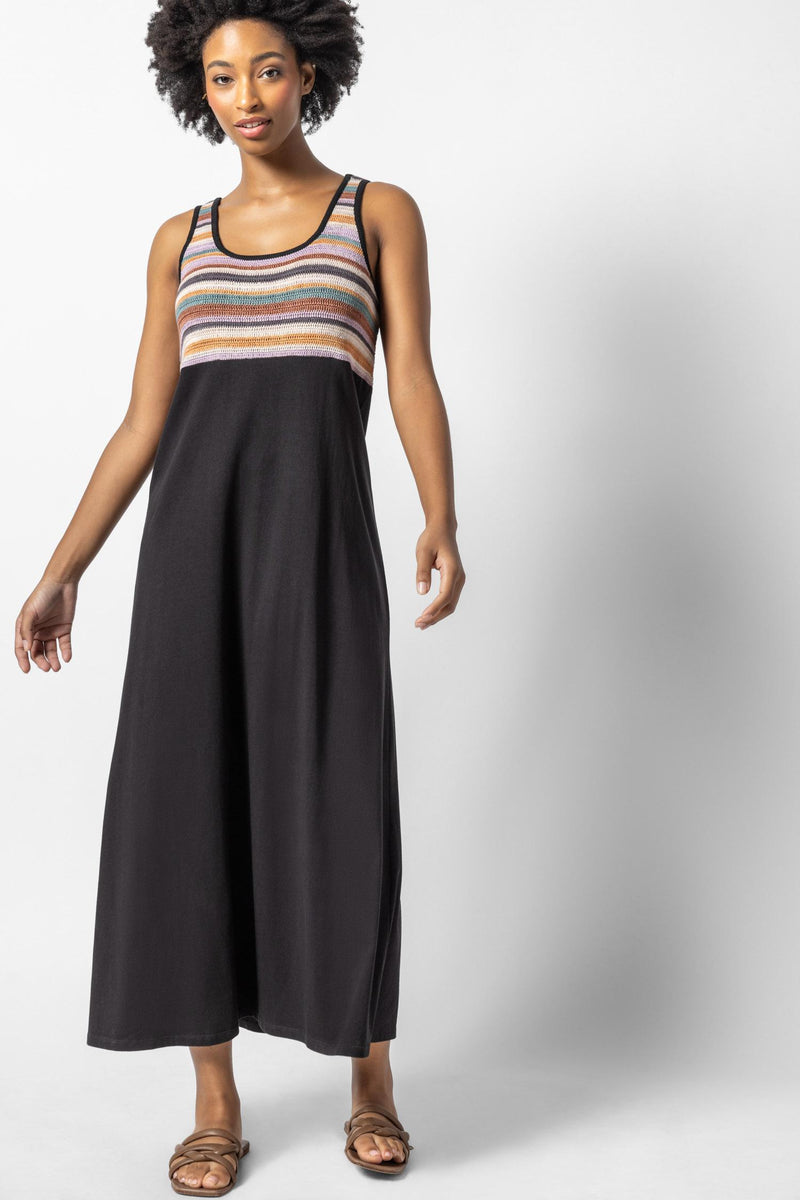 Crochet Inset Maxi - Black Multi