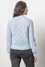 Easy Pointelle Crewneck Sweater - Glacier