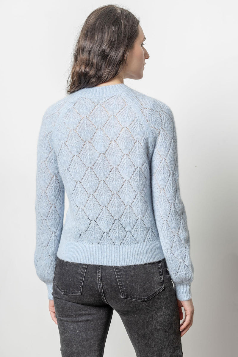 Easy Pointelle Crewneck Sweater - Glacier