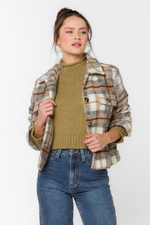 Frenchie Plaid Jacket - Brown/Grey