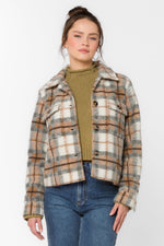 Frenchie Plaid Jacket - Brown/Grey