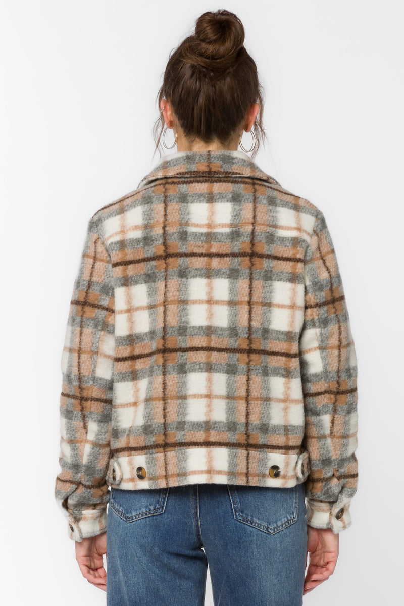 Frenchie Plaid Jacket - Brown/Grey