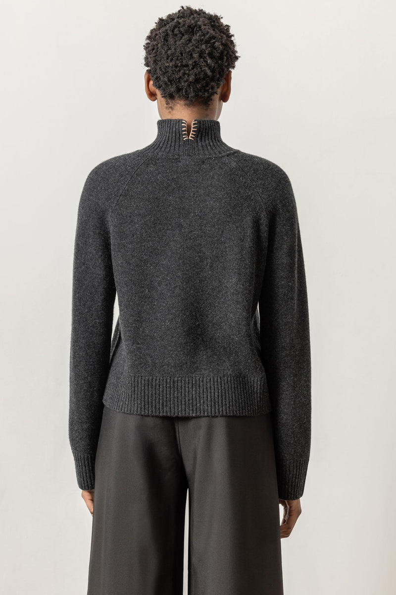 Full Sleeve Turtleneck Sweater - Caviar