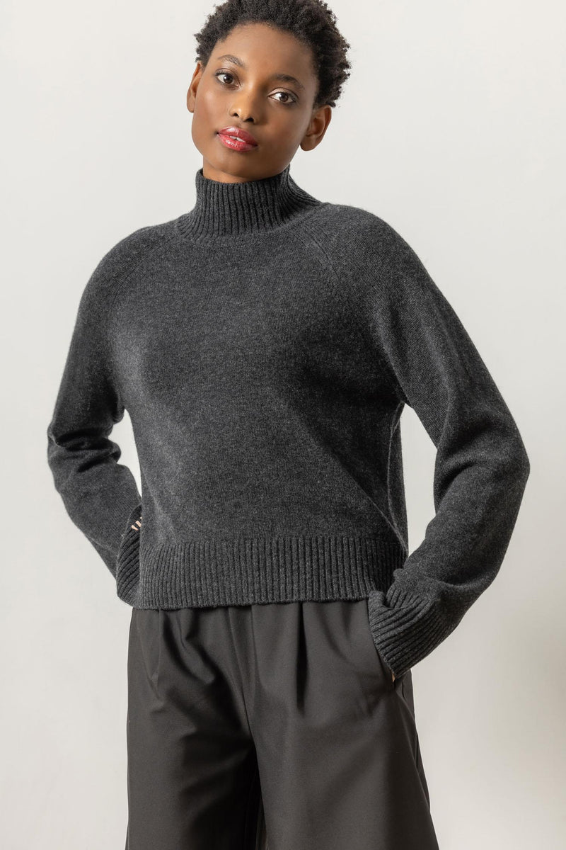 Full Sleeve Turtleneck Sweater - Caviar