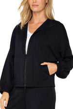 Zip Up Funnel Neck Jacket - Black