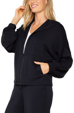 Zip Up Funnel Neck Jacket - Black