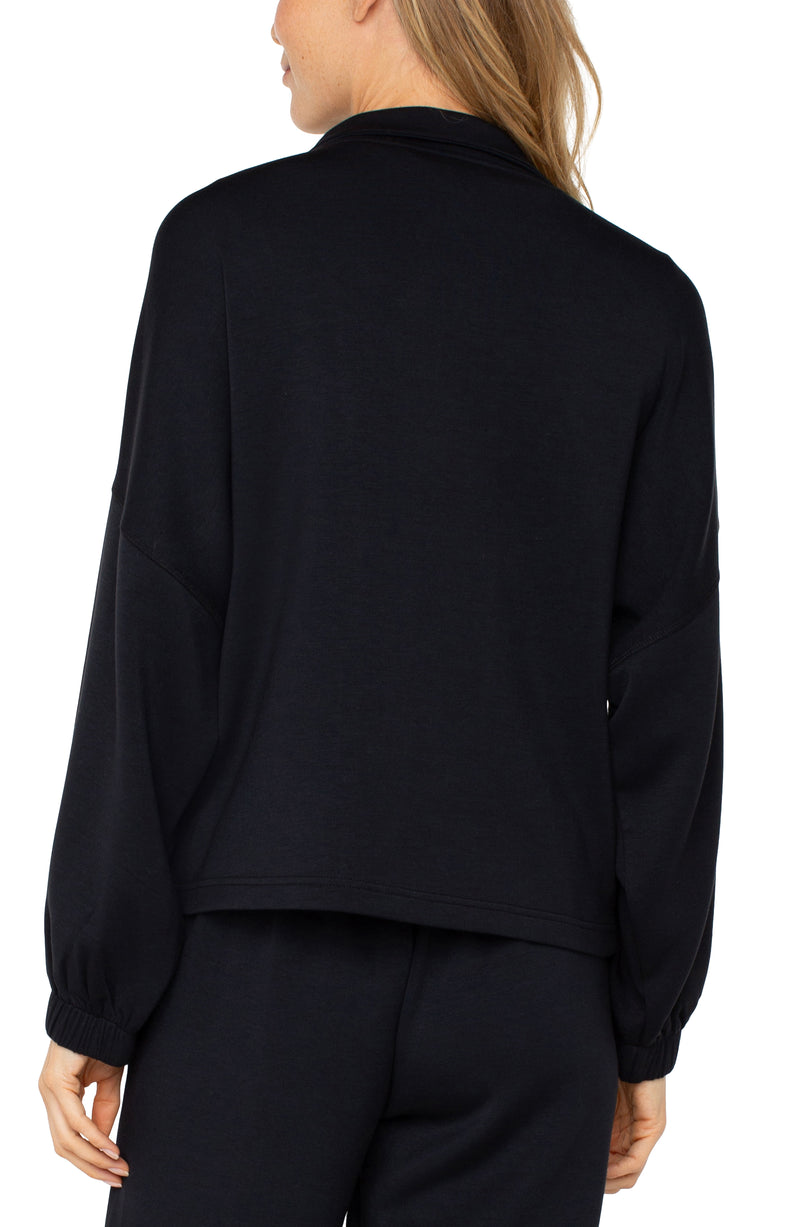 Zip Up Funnel Neck Jacket - Black