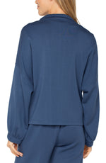 Zip Up Funnel Neck Jacket - Blue