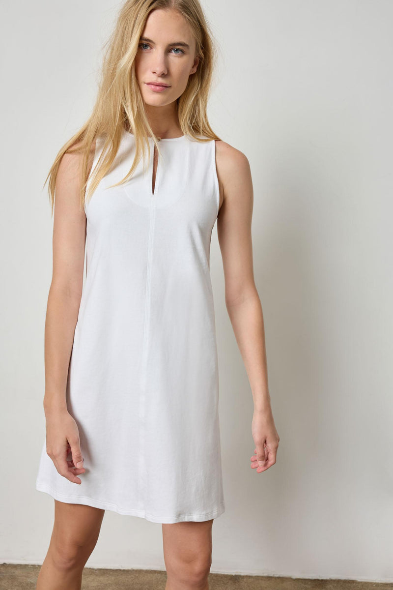 Keyhole Tank Dress - White