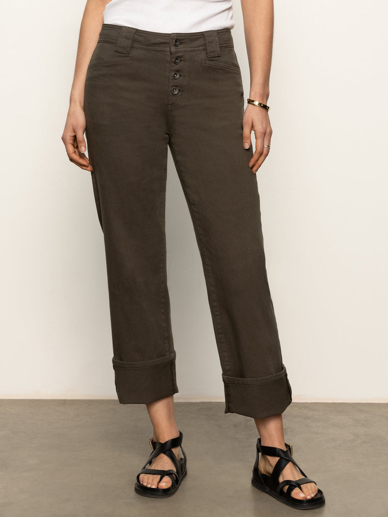 Luna Cuffed Denim Pant - Kalamata