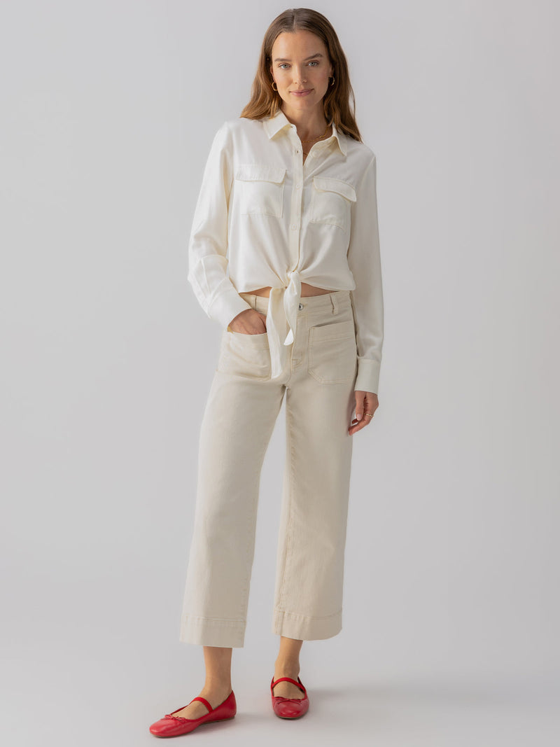 The Marine Crop Pant - White