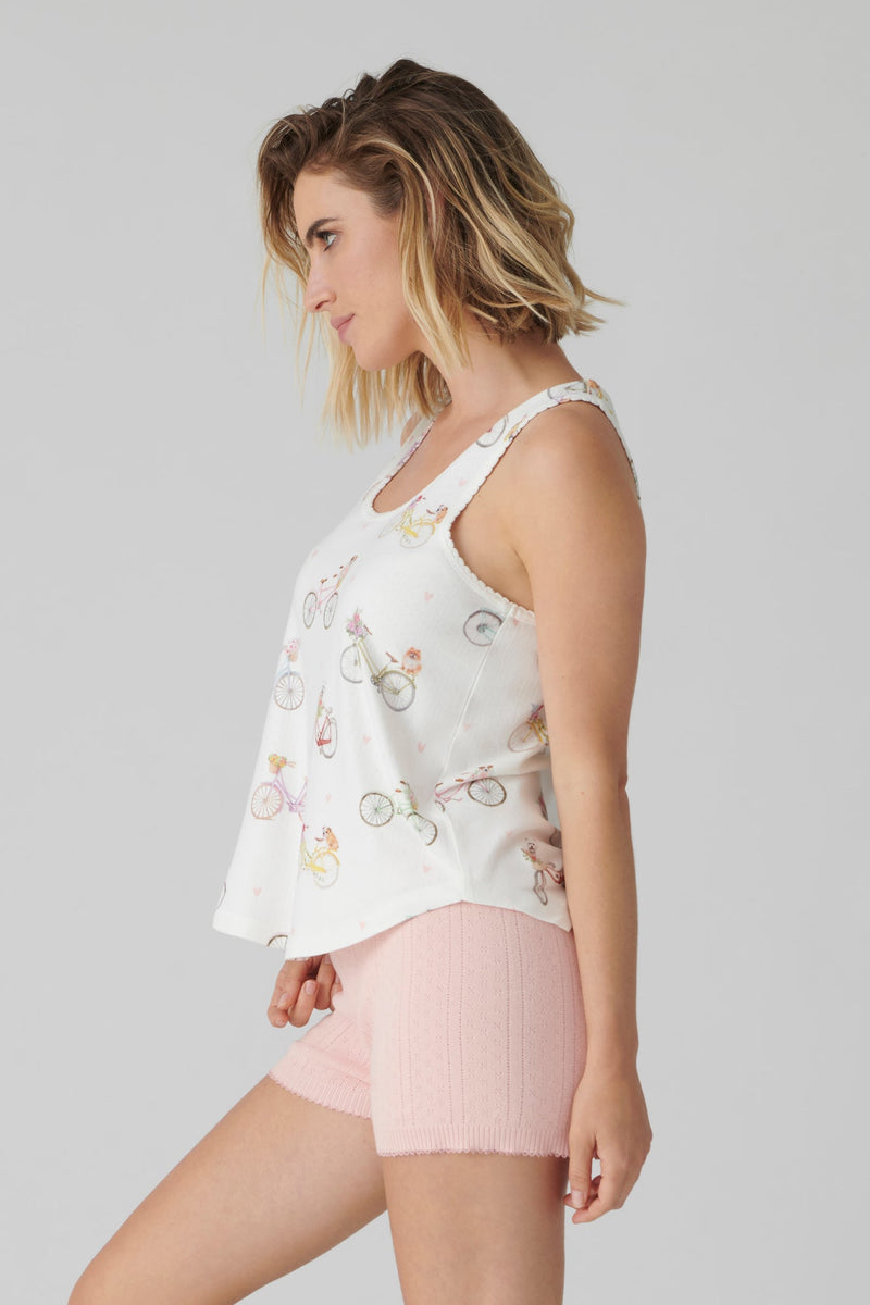 Floral Market Tank Top - Ivory