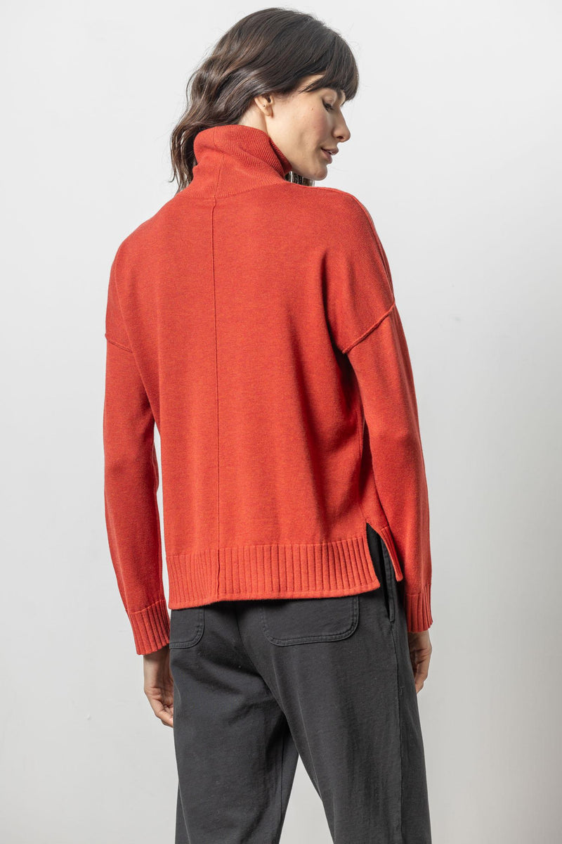 Relaxed Turtleneck Sweater - Lava