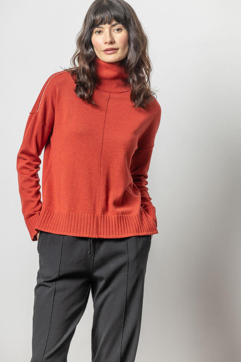 Relaxed Turtleneck Sweater - Lava