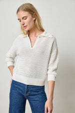 Scalloped Collar Sweater - White