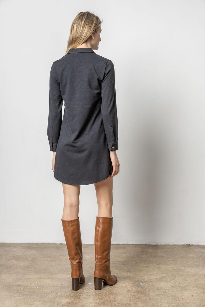 Long Sleeve Seamed Shirt Dress - Odyssey