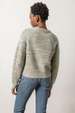 Ribbed Space Dye Raglan Sweater - Frost