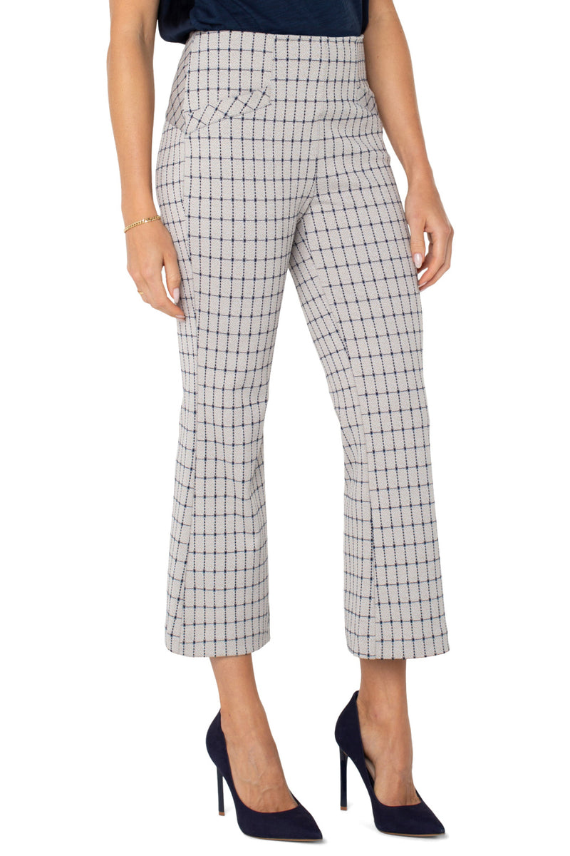 Stella Kick Flare 25" Inseam - Navy Taupe Grid