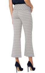 Stella Kick Flare 25" Inseam - Navy Taupe Grid