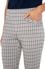 Stella Kick Flare 25" Inseam - Navy Taupe Grid