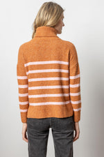 Striped Turtleneck Sweater - Nutmeg