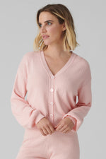 Sweetheart Pointelle Cardigan - Pale Pink