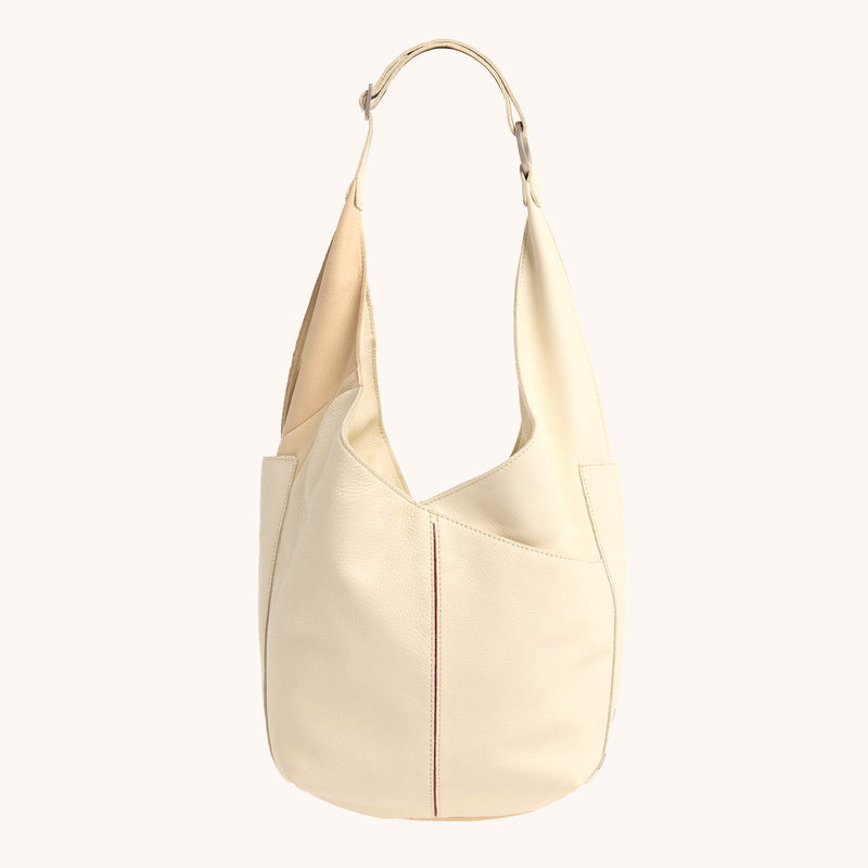 Tom Zip Bag - Coastal Cream/Brushed Silver