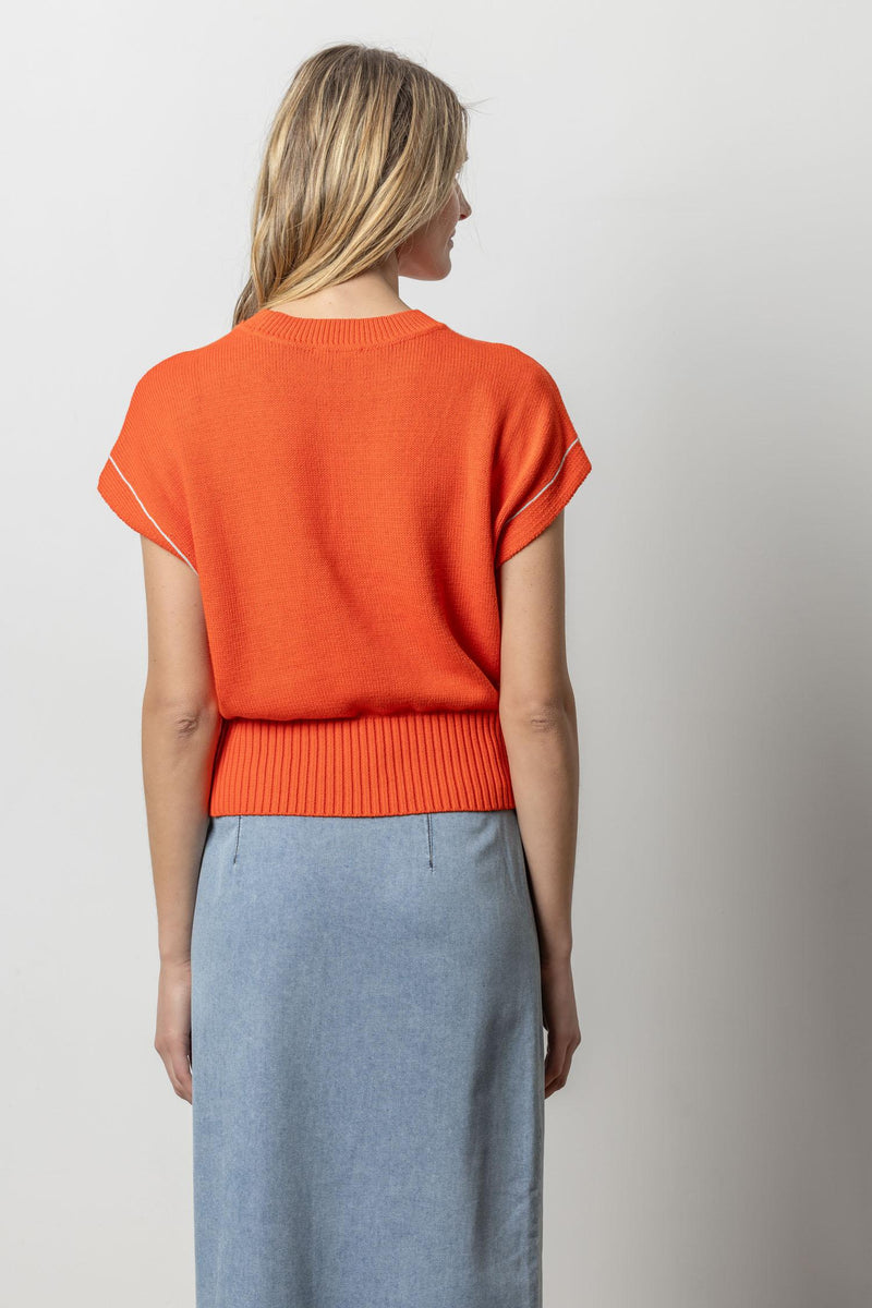 Wedge Pullover Sweater - Persimmon