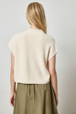 Wide Trim V-Neck Sweater - Ivory