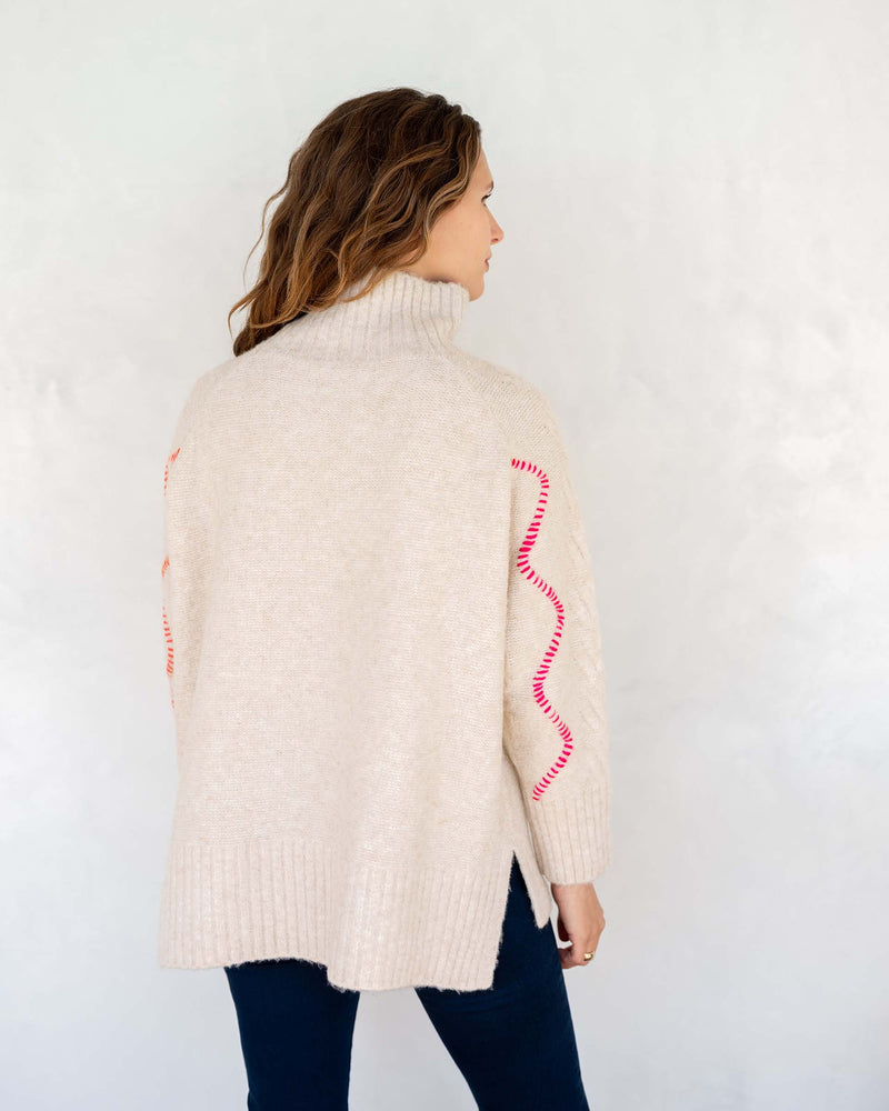 Mersea Alpine Turtleneck - Almond/Pink